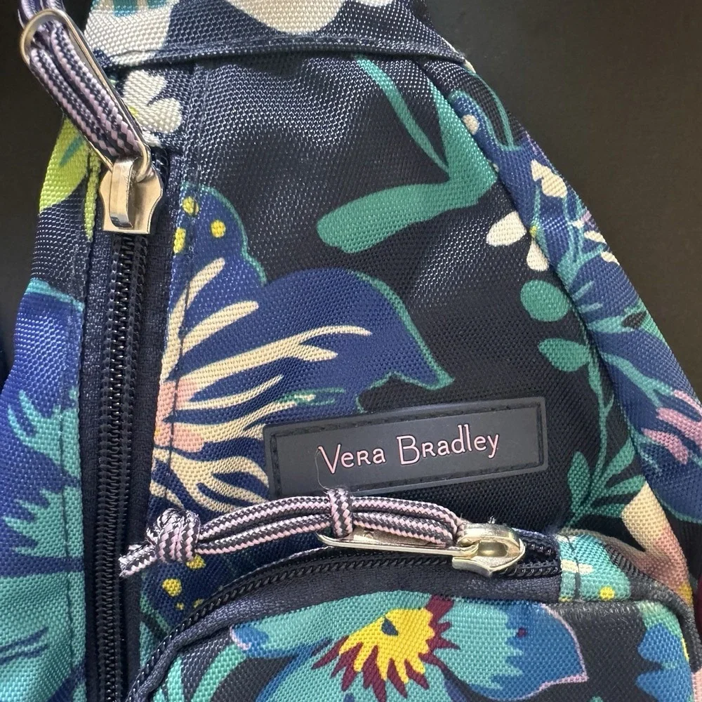 Vera Bradley Crossbody Single Strap Sling Back Bag ~ Floral Accents